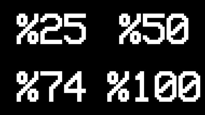 黑色背景百分比从0上升到100-数字计数器数字0-100-以百分比加载进度条-0-100%-从100