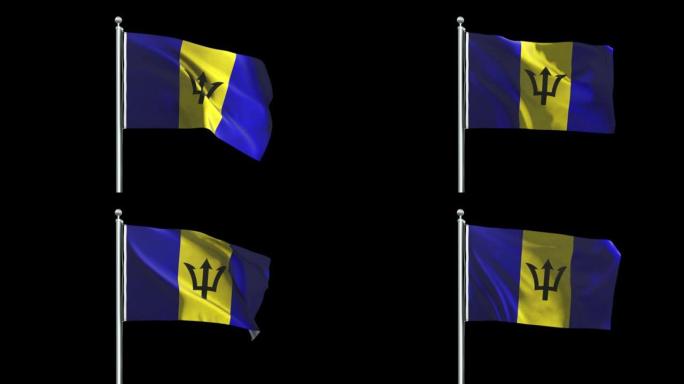 巴巴多斯旗帜动画背景4K