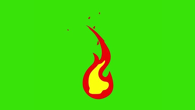 火焰表情反应，绿色背景图标动画4k视频