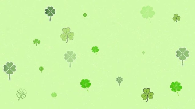 绿色背景上的幸运三叶草动画