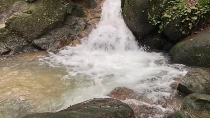 雨林中的瀑布水资源水湾水潭