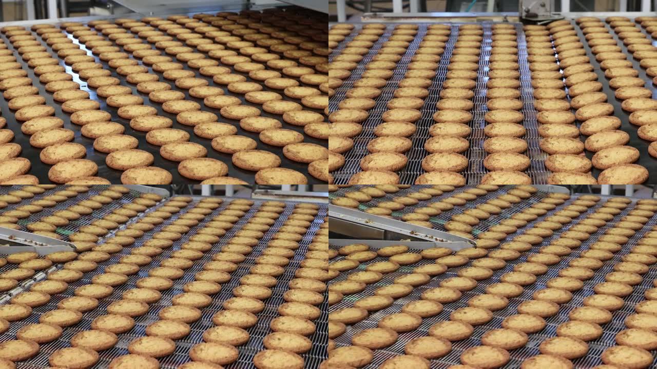 糖果工厂的输送机，用于生产甜饼干