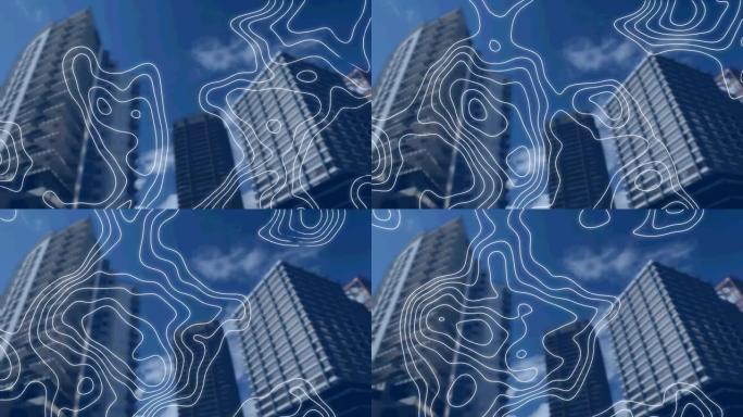 isohypses在商业建筑上移动的动画