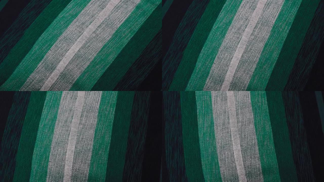 手工编织的传统摩洛哥床罩，由仙人掌丝绸和羊毛制成，呈绿色阴影。