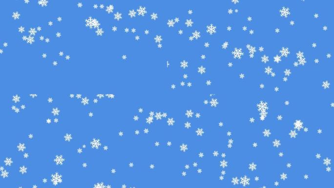雪落在蓝色背景上的动画