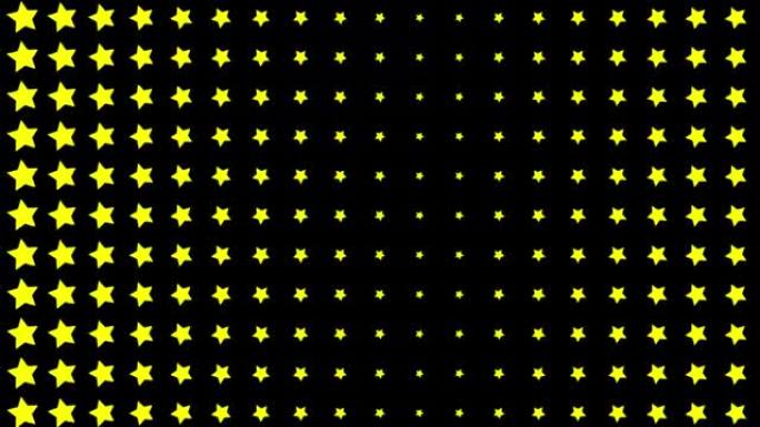 黄色星形波互锁动画运动图形