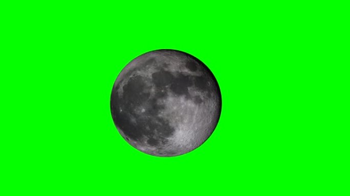 绿色屏幕上的月亮。月相。色度关键镜头
