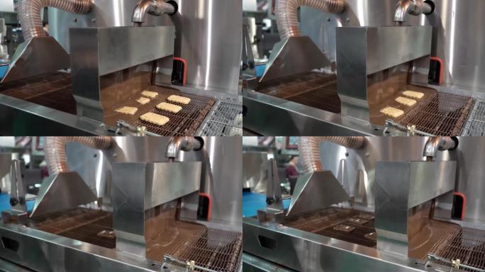 食品工业设备，用巧克力涂布产品的自动线