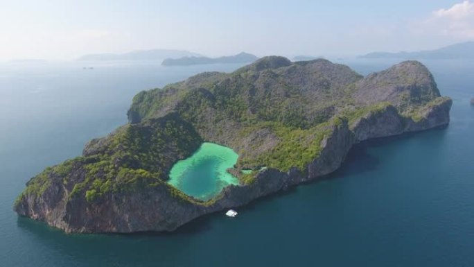 鸟瞰图美丽的海滩，公鸡梳子岛，缅甸