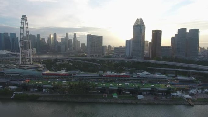 新加坡地标金融商务区鸟瞰图