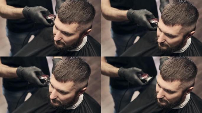 理发师手用理发推子剪头发