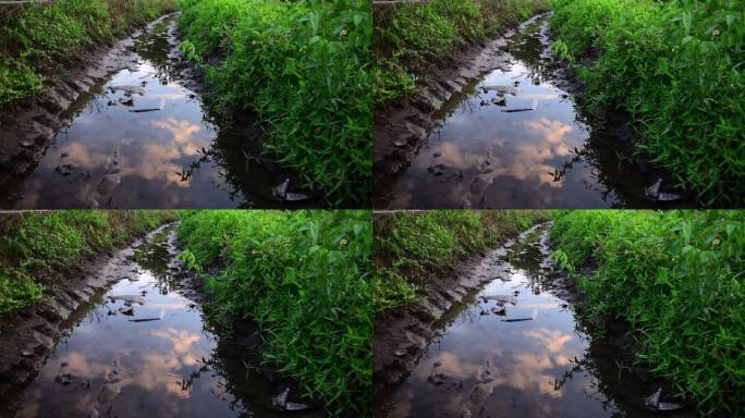 水道睡水渠天空倒影