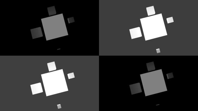 黑色和白色的灰色方块。方形动画