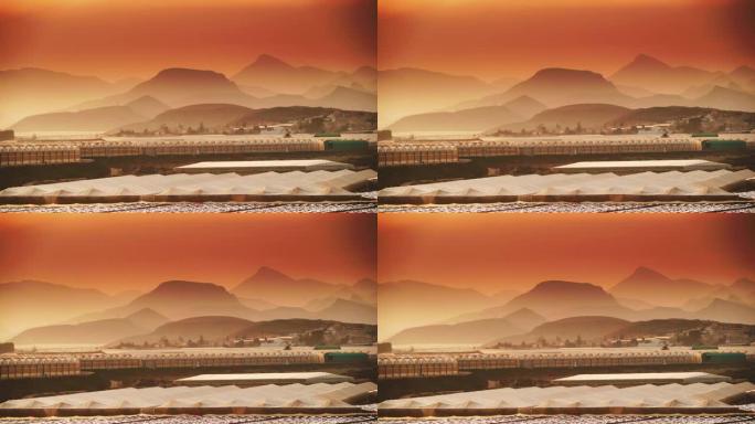 西班牙的大型工业温室。