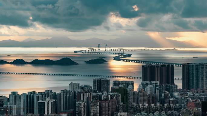 港珠澳大桥 丁达尔 日出 宣传片