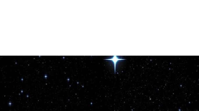 蓝色，灰色和白色像素之字形在黑色上移动的发光星星上的动画