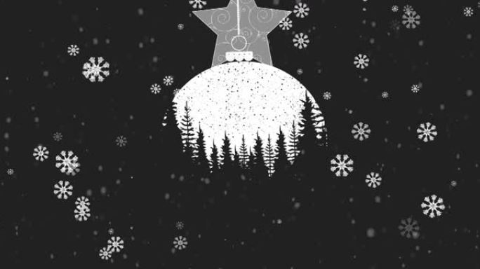 悬挂圣诞摆设和雪花装饰的动画