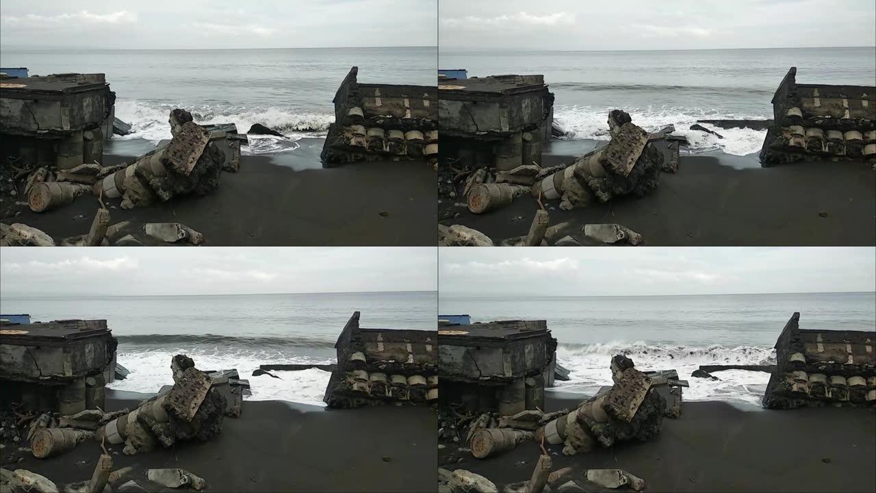 伸展海滩风景作为视频内容背景。巴厘岛美丽的海滩画面。海景高清
