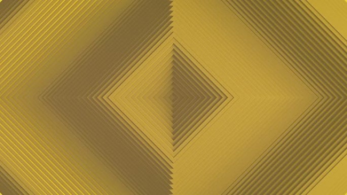 具有偏移效应的正方形的抽象图案。黄色清洁戒指的动画。业务演示的摘要背景。无缝循环。菱形方形平行四边形