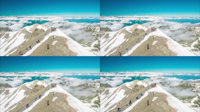 瑞士山的时光倒流平流雾平流云高山大山