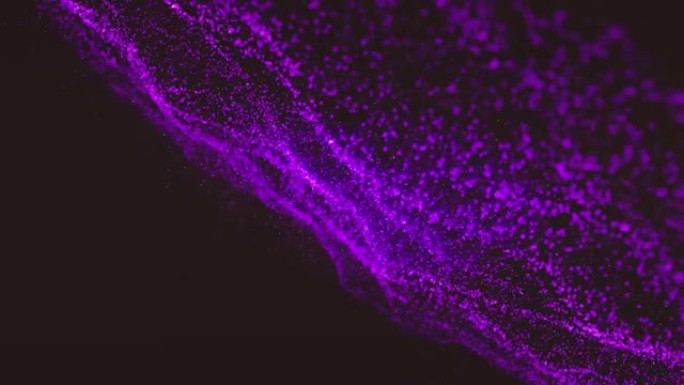 黑色背景上斑点的紫色波动画