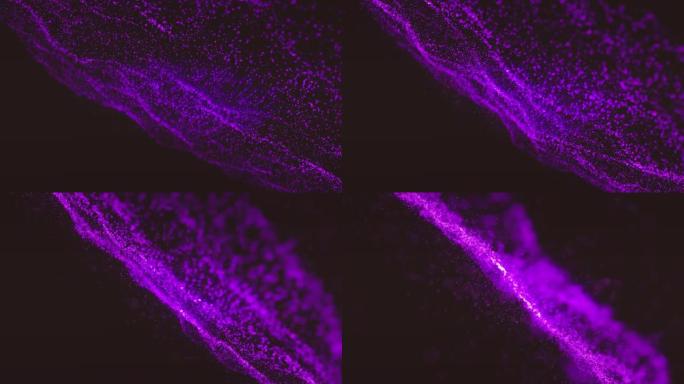 黑色背景上斑点的紫色波动画