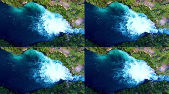 新西兰陶波怀卡托河的胡卡瀑布