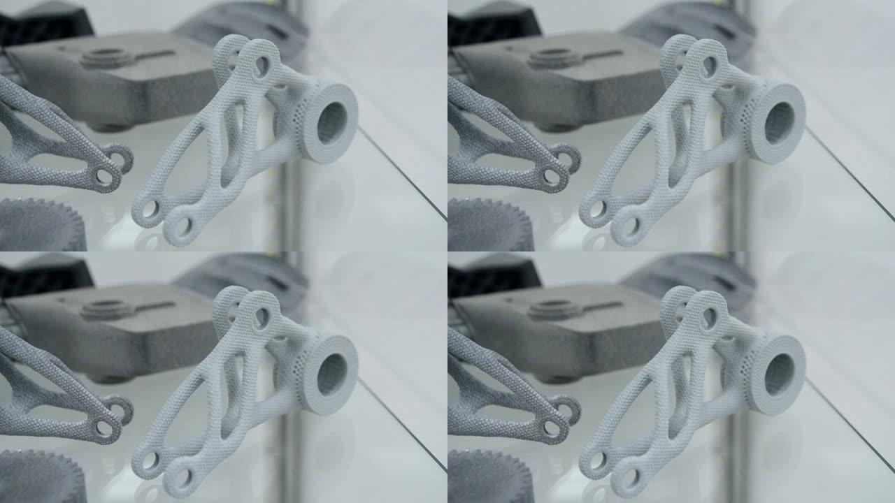 工业粉末3D打印机上打印的对象。