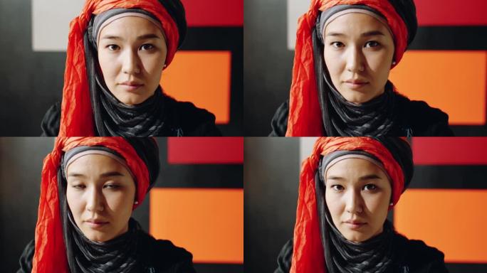 年轻的中东妇女的面孔