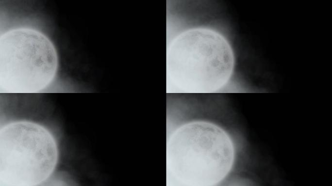 黑色背景上的月亮和雾的动画