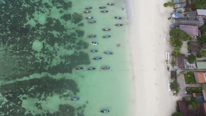 泰国桃岛白色沙滩鸟瞰图
