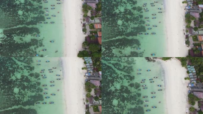 泰国桃岛白色沙滩鸟瞰图