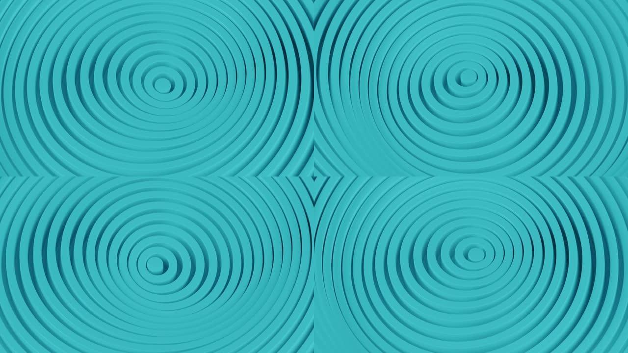 海蓝宝石蓝环3D渲染无缝循环动画