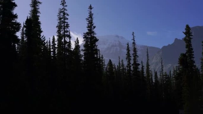 加拿大贾斯珀国家公园安吉尔冰川的晨景