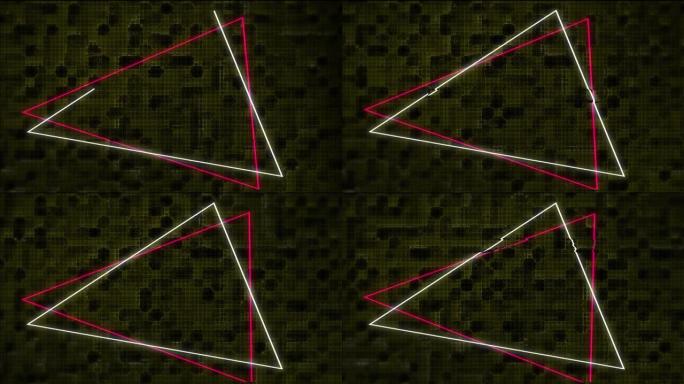 彩色几何形状的动画和点的连接