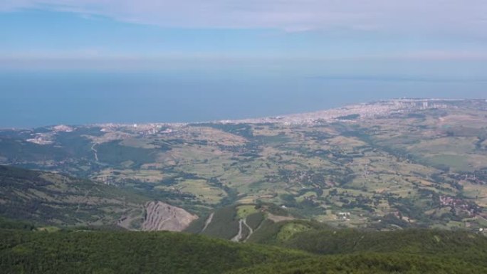 土耳其萨姆松城山景的4k镜头