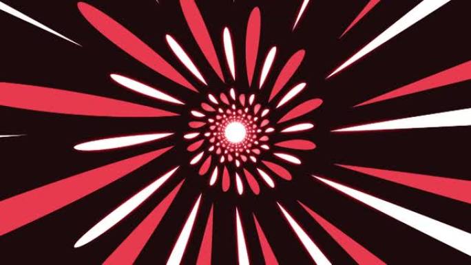 圆形红色线条环状球形优雅背景抽象动画