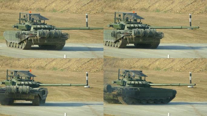 军事演习中的重型坦克演习
