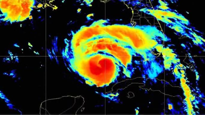 2021飓风Ida延时卫星图像
