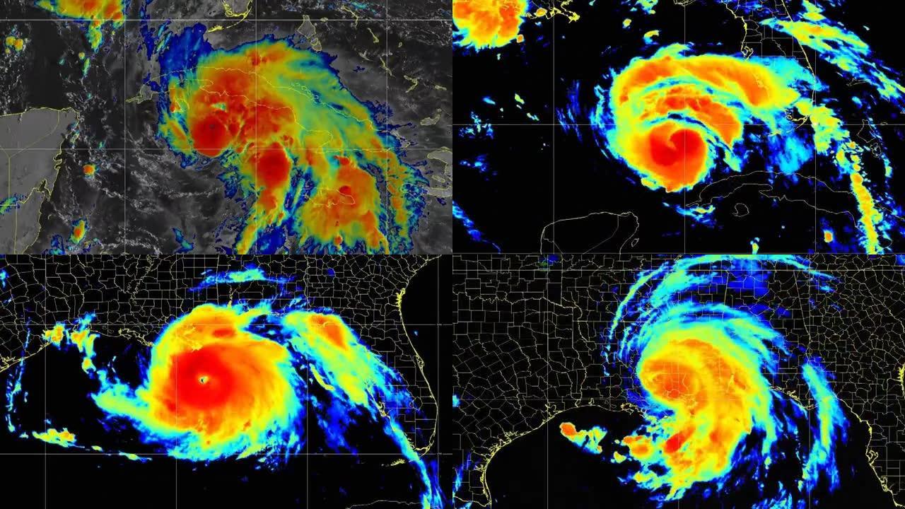 2021飓风Ida延时卫星图像