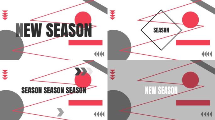 黑色的新赛季动画，红色和灰色的圆圈和白色的线条