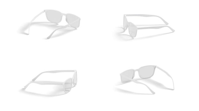 空白白色眼镜模型支架，环形旋转