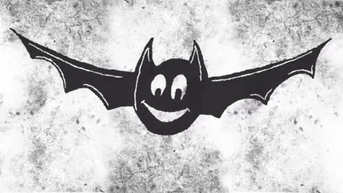 万圣节蝙蝠在移动的白色和灰色背景上的动画