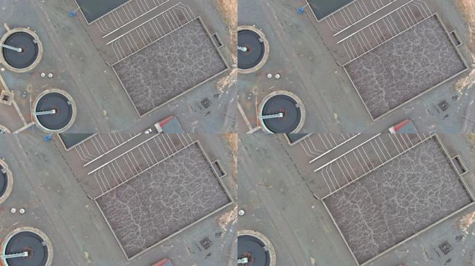 污水净化装置污水处理厂鸟瞰图