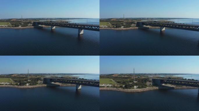 俯瞰波罗的海的厄勒海峡大桥全景