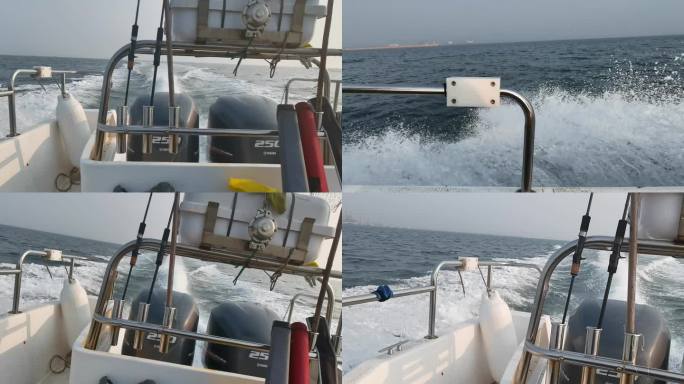 大海快艇海钓浪花