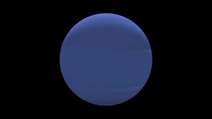 黑底旋转的海王星行星，来自太空的海王星，海王星行星-太空背景3D渲染动画上的气体行星海王星特写。