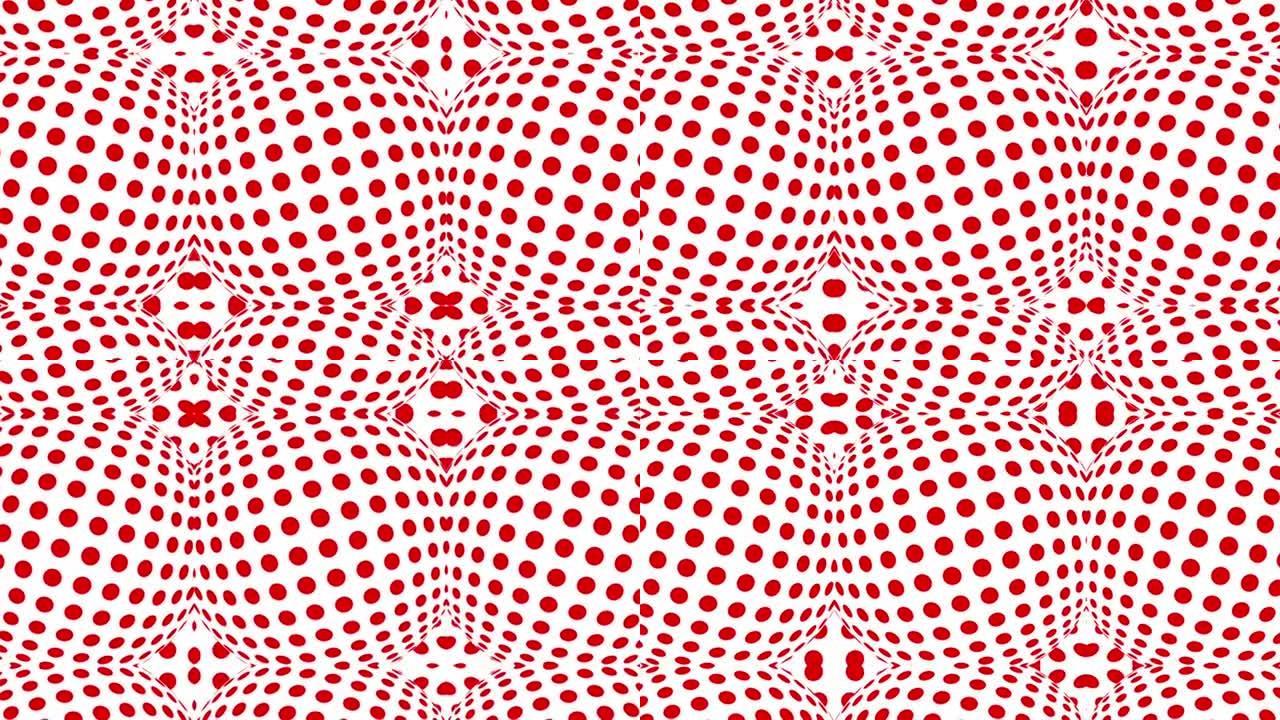 红白单色光学错觉，几何图案，超现实催眠无缝循环运动背景，迷幻时尚装饰虚幻错觉3d渲染动画