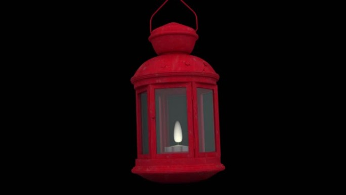 黑暗背景上的红灯笼在烟花上的动画