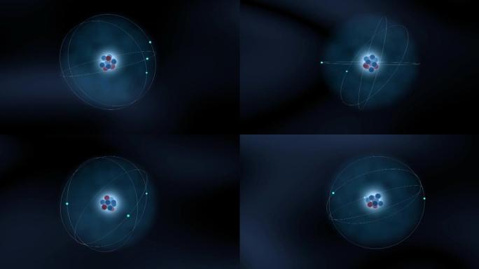 具有原子核，原子壳层和轨道电子的原子结构-3d插图